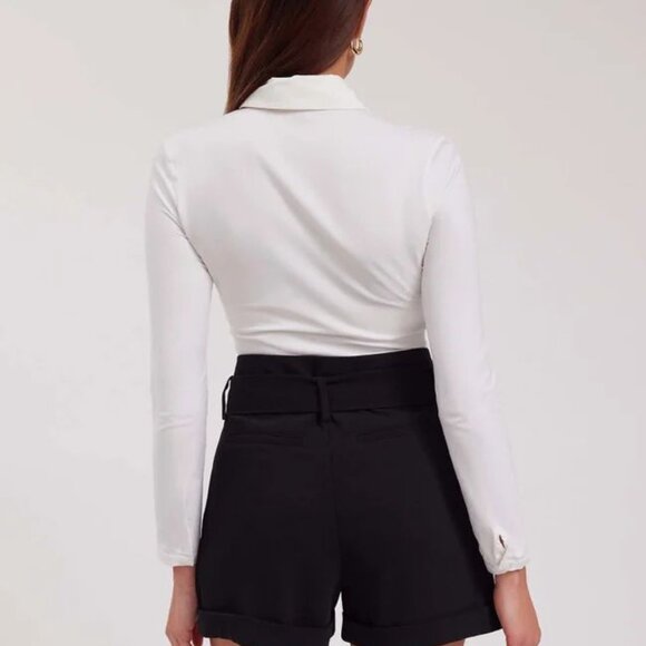 Anne Fontaine Clodie Long Sleeve Pleated Shirt in White Size Eu 42 / US 10 - Picture 4 of 16